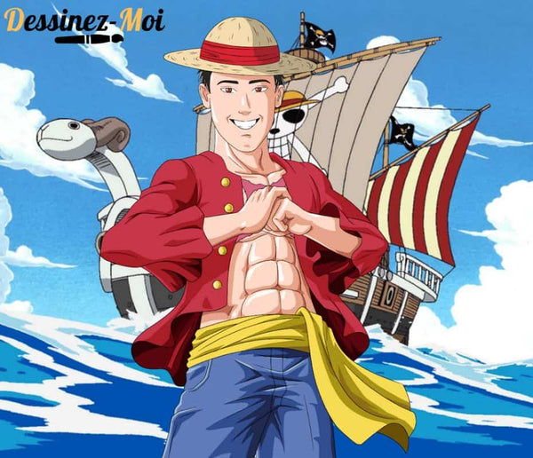 Décor sur toile grand format : Manga One Piece sur fond de plage